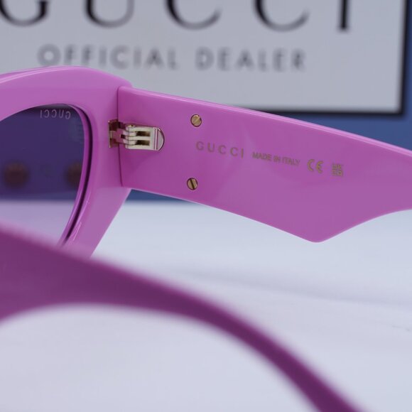 Gucci GG1421S 004 Geometric Sunglasses – Pink - Picture 8 of 12